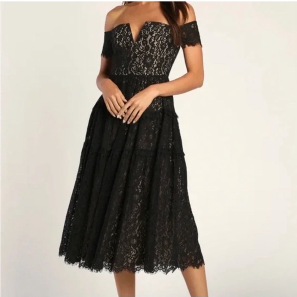 Lulu’s Lace off the shoulder Dress